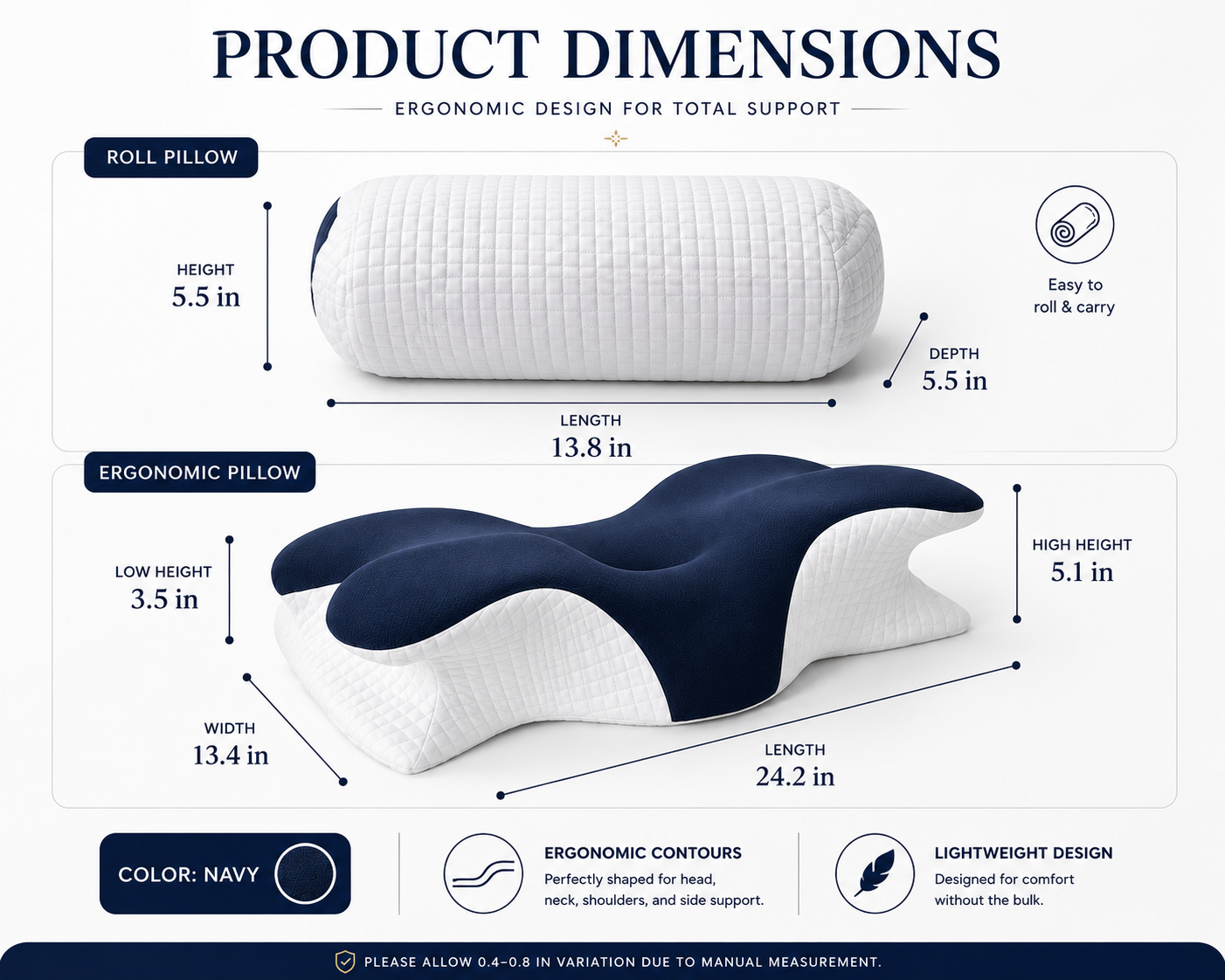 Slow Rebound Memory Foam Neck Pillow