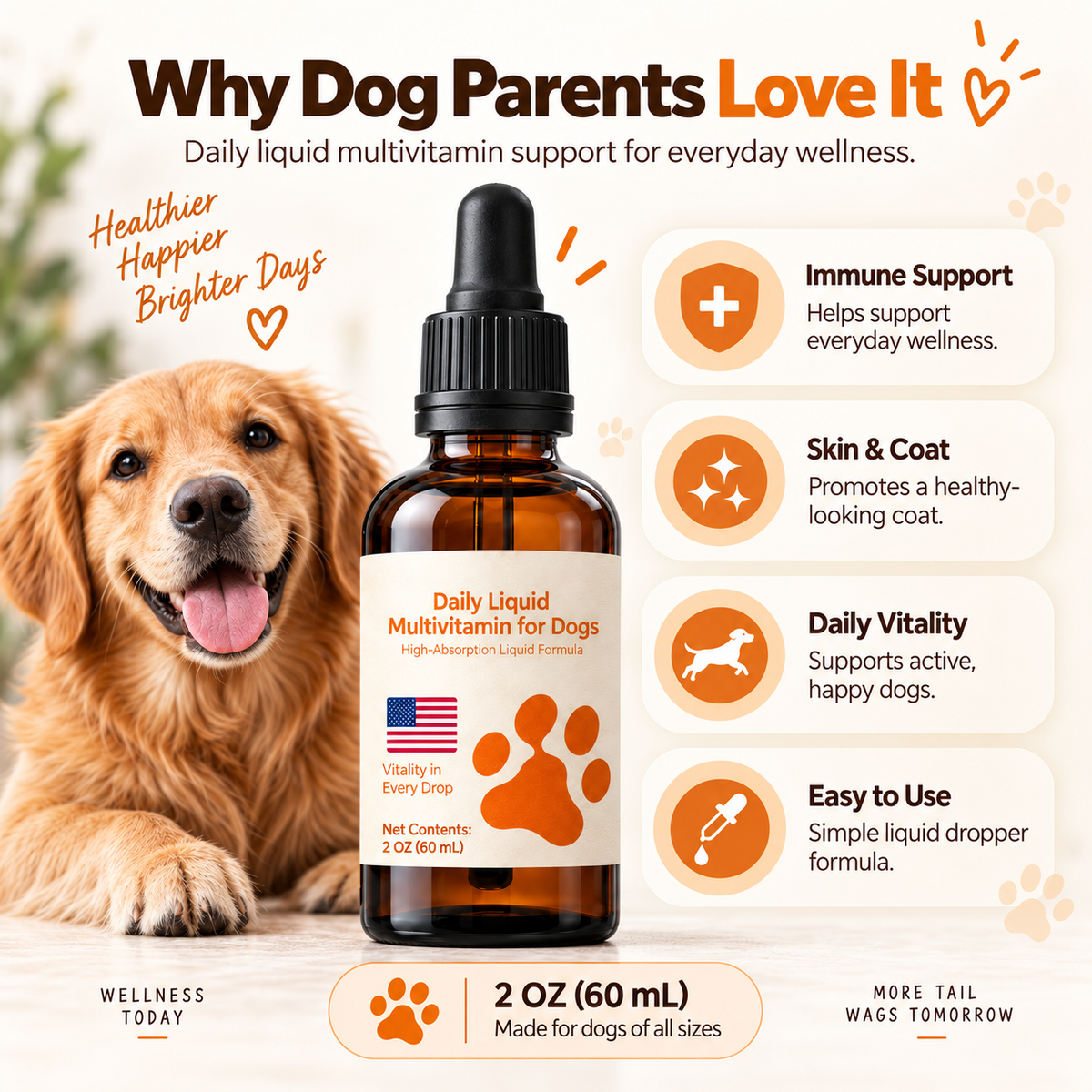 Daily Liquid Multivitamin for Dogs