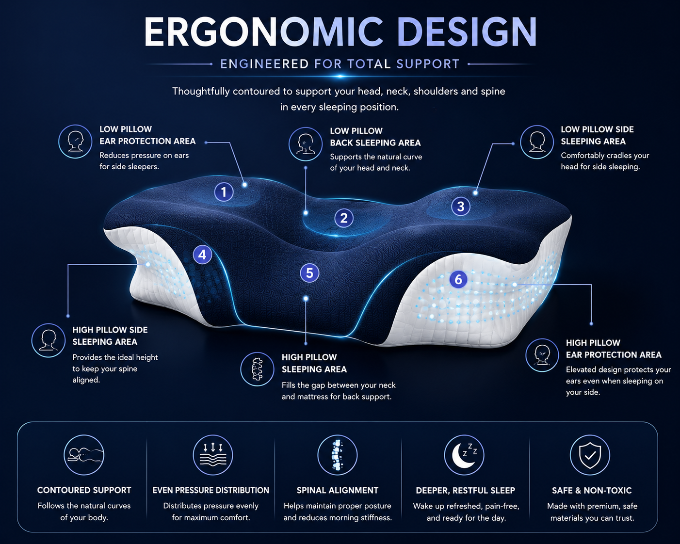 Slow Rebound Memory Foam Neck Pillow